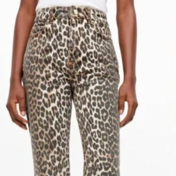 Ganni Denim - Ganni Leopard Betzy Cropped leopard Jeans size 28 new